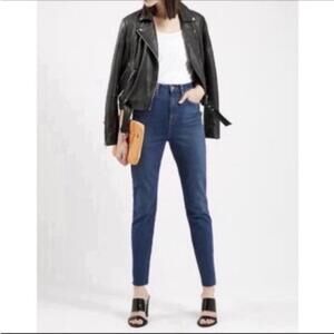Topshop‎ Jamie Skinny Jeans Size 26P Dark Blue Wash Women’s High rise